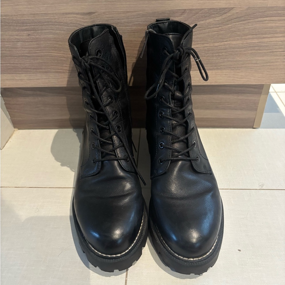 Sam Edelman Black Lace Up Boots